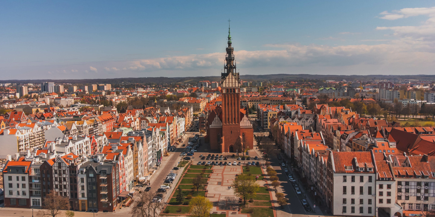 Panorama miasta Elbląg - bilety komunikacji miejskiej ZKM w aplikacji Mobilet