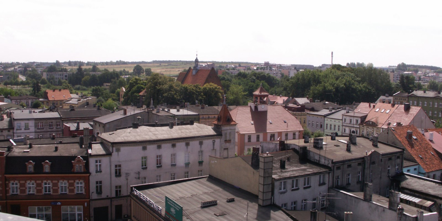 Widok z baszty na Ostrzeszów - strefa płatnego parkowania - mobilet.pl zamiast parkometrów