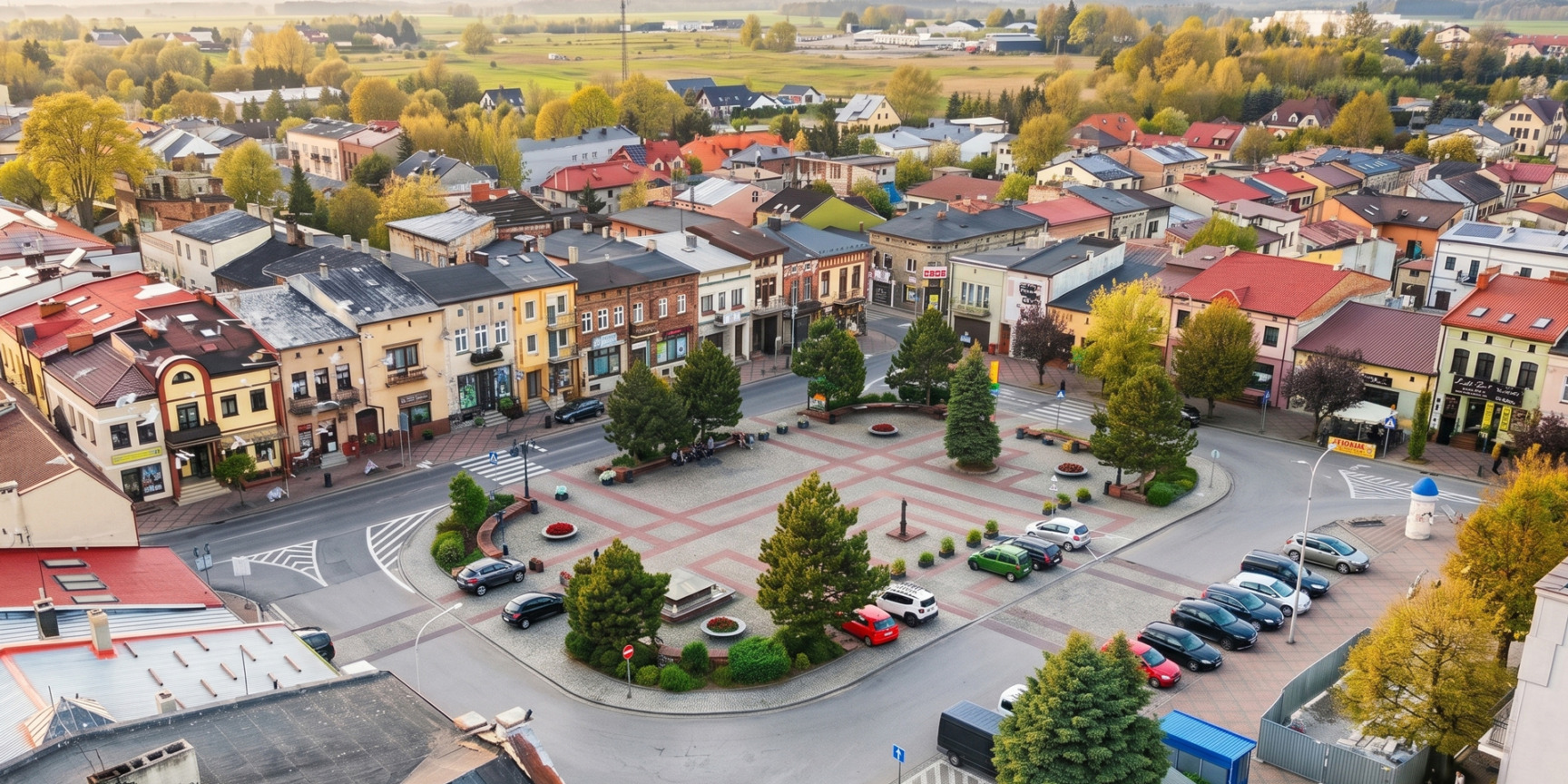 Rynek w Wolbromiu - jeden z obszarów objętych Strefą Płatnego Parkowania, gdzie zamiast korzystać z parkomatów można płacić aplikacją Mobilet.