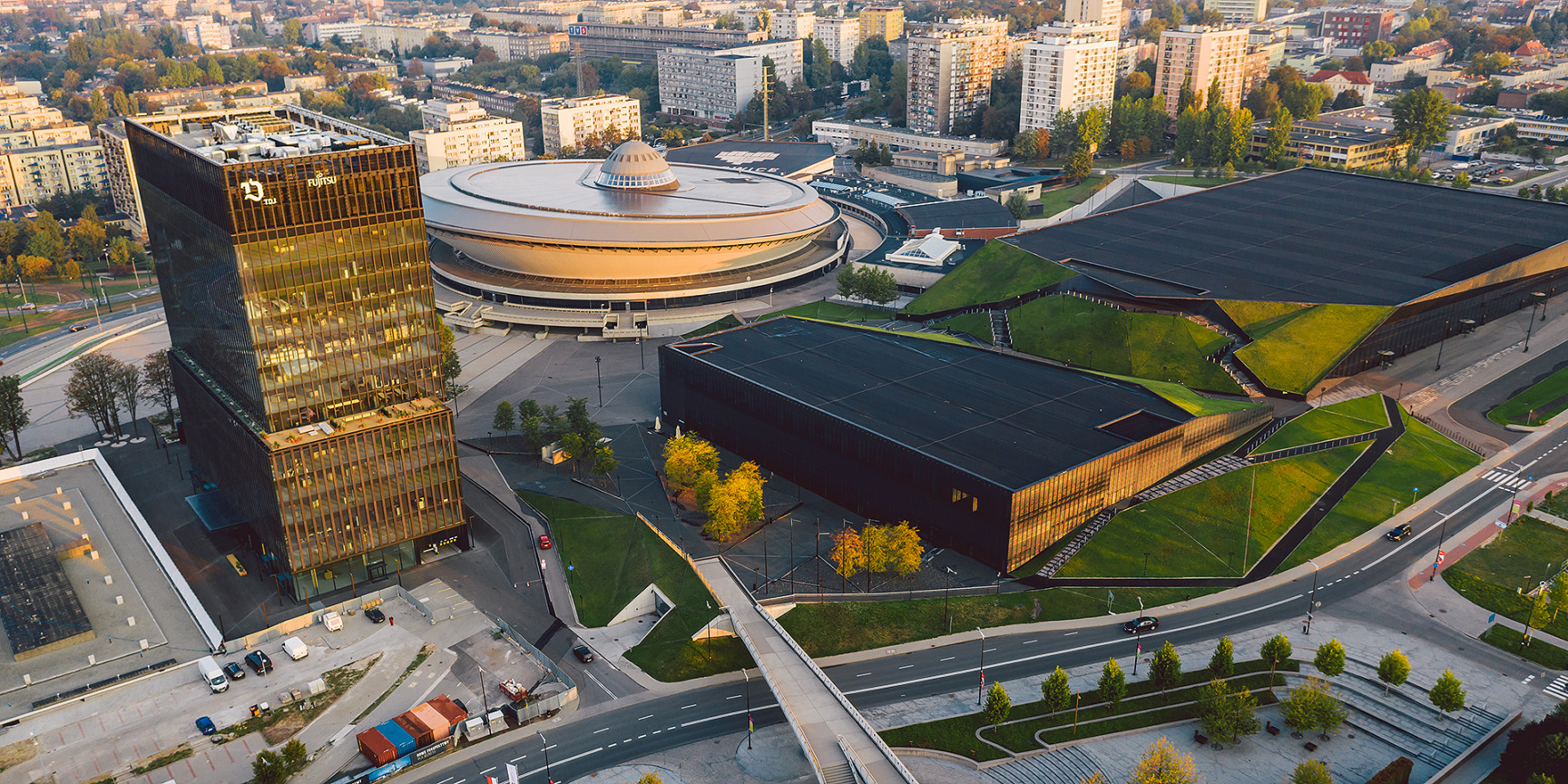 Miasto Katowice - widok na Spodek
